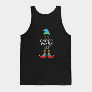 The Daddy Shark Elf Matching Family Group Christmas Party Tank Top